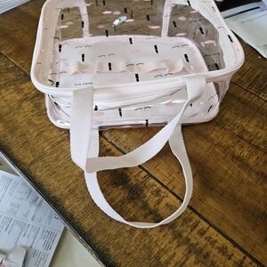 Clear Pink Printed Travel Tote Bag